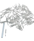 Rock Solid Grip Smooth Sailing Install Kickass Carbon Steel Double Head Baseboard Screws With Pilot Sleeve For Seamless Molding And Drywall Invisible Nails 100 Pack scattered with pilot sleeve tool.