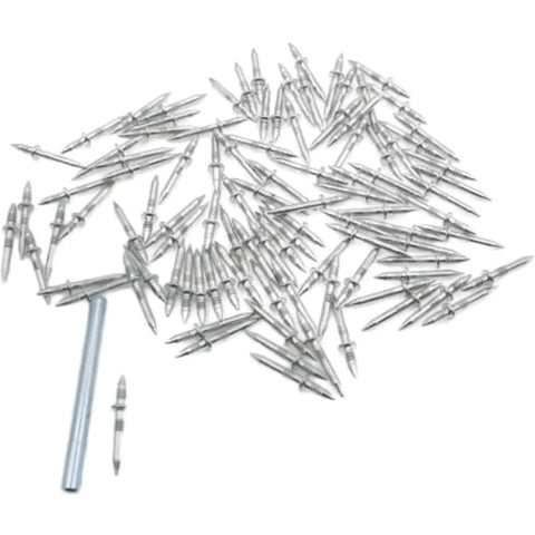 Rock Solid Grip Smooth Sailing Install Kickass Carbon Steel Double Head Baseboard Screws With Pilot Sleeve For Seamless Molding And Drywall Invisible Nails 100 Pack scattered with pilot sleeve tool.