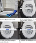 2000 Count Printed Toilet Seat Band Paper Seat Strips 1.5 Inch Wide By 16.5 Inch Long For Hospitals Hotels And Motels Blue White Bulk Pack Disposable Hygiene Bands Case Of 2000 showing application steps