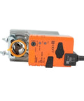 LMQ24A Damper Actuator With Straight Up Reliable 4Nm Torque Zero Hassle Setup And Rock Solid Durability Ideal For HVAC Airflow Adjustment, side view showing details.