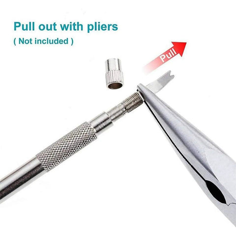 Close-up of pliers using tool from 9 Piece Watch Repair Kit For DIY Band Remover Tools With Vanadium Steel Horology Tool Set