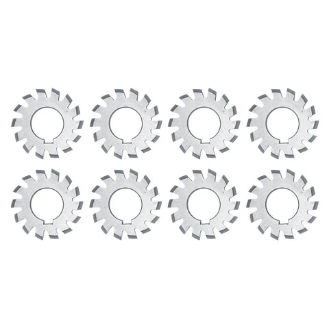 Top Shelf Eight Piece High Speed Steel Involute Gear Milling Cutter Set With Hella Sharp 20 Degree Pressure Angle Blades For Badass Workshop Machining And Precision Metal Fabrication
