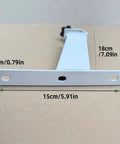 Height Adjustable Desk Leg For Desk Heightening And Organization, white iron leg with measurements on cardboard, portable stand support