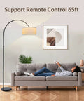 Living room with Arc Floor Lamp With Remote Control For Living Room And Bedroom, Stepless Dimmable 9W LED Bulb Included, adjustable gooseneck