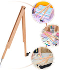 Solid Wooden Geometry Compass For Drawing Massive Circles On Blackboards Up To Forty Seven Inches dead accurate tool on a desk.