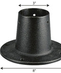 Post Adapter For Surface Mounting Round Posts With Included Anchor Bolts And Set Screws Black Aluminum Flange Base No Brainer