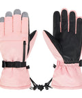 Unisex Winter Ski Gloves For Men And Women Thick Warm Waterproof Windproof Mitts With Touchscreen Pockets Pink Size M Or L