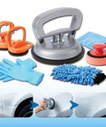 Heavy Duty Aluminum Dent Puller Kit 7 Pack For Car Dent Removal, suction dent repair tools with gloves and cloth