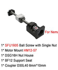 Badass SFU1605 Ball Screw Kit with 16mm Diameter for Ultra Smooth CNC Router Builds Comes with Heavy Duty Nut and Coupler Pair for NEMA23 Motors up to 600mm Length Offering Top Tier C7 Precision Grade Accuracy for Hardcore Machining Workflows, SFU1605 ball screw with NEMA23 mount