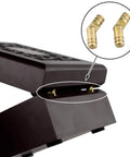 Copper Barrel Hinges Set for DIY Projects, Hidden Cabinet Concealed Brass Hinges displayed on a small black box for smooth operation.
