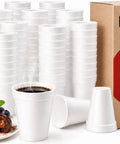 12 Oz Insulated Foam Cups 100 Pack Grab And Go Disposable Coffee Cups For Hot Or Cold Beverages Ideal For Parties Picnics BBQ Travel And Events