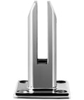 Front view of 4 Pack Glass Railing Clamps for 8 to 12 mm Glass Thickness 304 Stainless Steel Spigots in Silver Finish