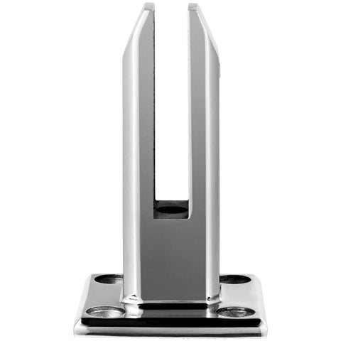 Front view of 4 Pack Glass Railing Clamps for 8 to 12 mm Glass Thickness 304 Stainless Steel Spigots in Silver Finish