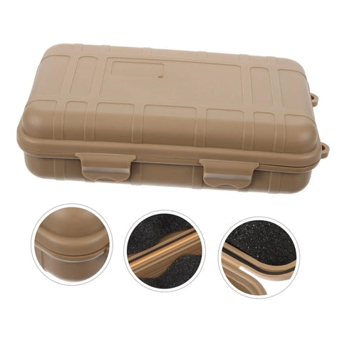 Five-Piece Wear-Resistant Tool Case for Outdoor Survival Gear, Shockproof and Weatherproof Storage Box in beige with foam lining