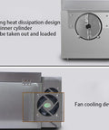 Heavy Duty Commercial Electric Coffee And Nut Roaster Machine With Crisp Digital Led Display showing detachable inner cylinder and fan cooling.