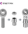 Heavy Duty Five Eighth Inch Heim Joints Rod End Kit showing heat treated joints, jam nuts, and tube adapters for suspension setups.