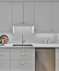 Modern kitchen with 10 pack 3 inch brushed brass cabinet handles cup pulls for kitchen cabinets cupboards and drawers durable rust resistant