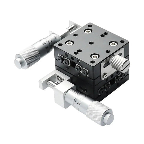 Motorized Rotary Positioning Stage XY 30x30mm LY30-L LY30-C LY30-R, precision stage with micrometer heads side view
