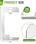 Product size diagram for 20 Pack Silver Wall Plate Spacers for Switches and Receptacles, 4.2 x 2.2 in dimensions shown.