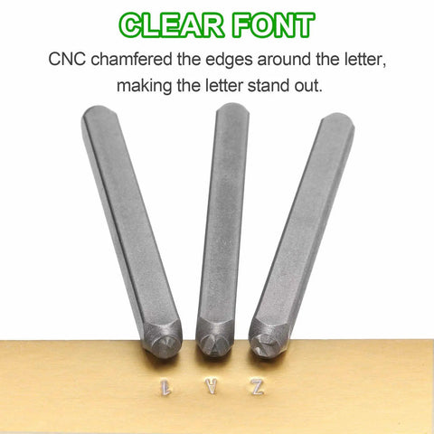 36 Piece Metal Stamping Kit With 5 Millimeter Uppercase Letter And Number Punch Stamps Set for crisp lettering on metal