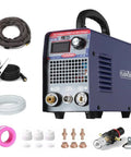 Dual Voltage 50 Amp Plasma Cutter With IGBT Inverter, 110V And 220V, LED display, accessories, portable design