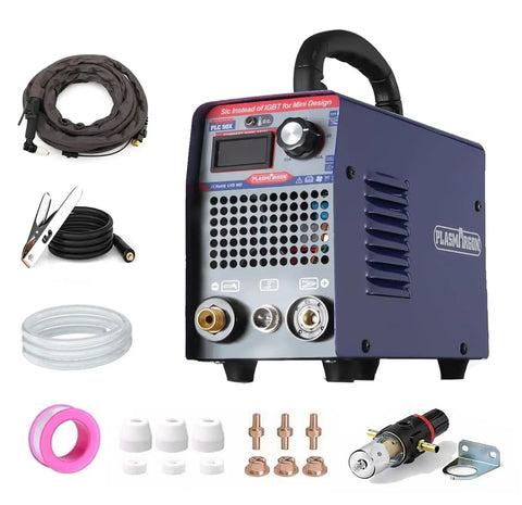 Dual Voltage 50 Amp Plasma Cutter With IGBT Inverter, 110V And 220V, LED display, accessories, portable design