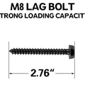 Lag Bolt Kit For TV Mount With M8 Bolts For Wood Studs And Concrete Anchors Includes Allen Key And Bubble Level Heavy Duty Steel Construction
