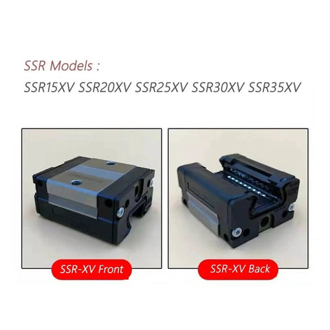 Rock Solid High Precision Linear Guideway Carriage for SSR15XV System With SSR15XV1UU And SSR15XV1SS Blocks, SSR-XV front and back view