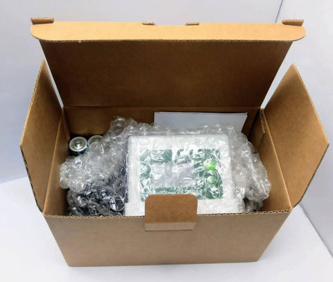 Easy Install 1-Inch NPT Flow Totalizer and Flow Rate Meter for Water Filters in packaging, includes bubble wrap for protection