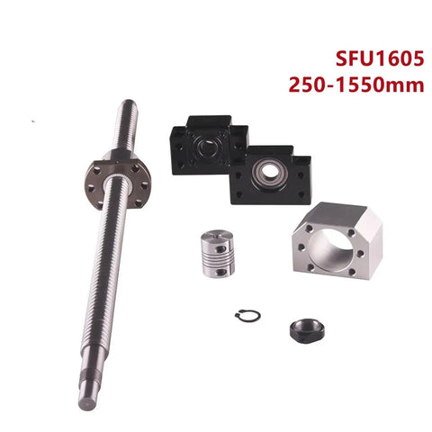 SFU1605 Ball Screw Kit With End Machined Ball Nut Nut Housing And BK BF12 End Supports And Coupler For CNC Machine