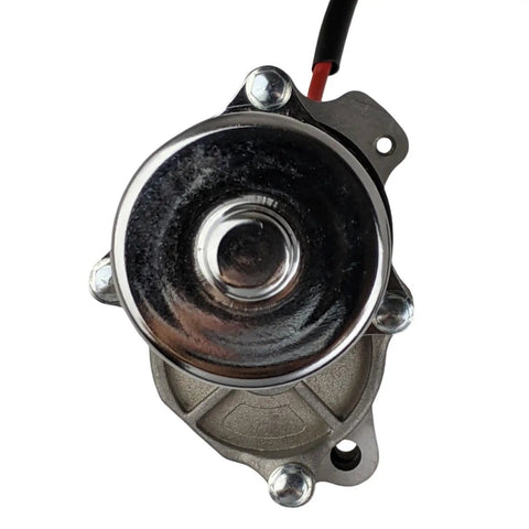Top view of 2-Bolt Lower Mount Starter Motor For 50cc To 125cc 4-Stroke ATVs, Dirt Bikes, Go Karts, Quads - Big Start Power And Smooth Ignition, Fits TaoTao Roketa Coolster Jonway SunL Kazuma Baja SSR And Other Chinese Engines showing mounting bolts.