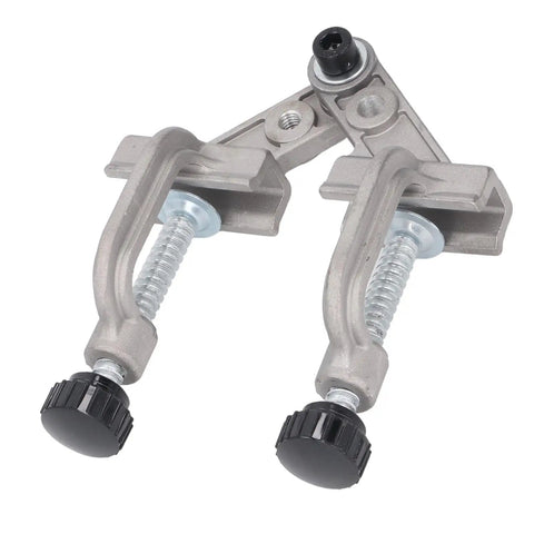 Heavy Duty Aluminum Pipe Clamp With Double Handles, 10 To 180 Degree Adjustable Swing Jaw, Right Angle Corner Clamp, close-up view