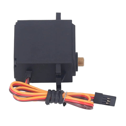 Heavy Duty RC Servo Motor With Copper Gears And Rock Solid Plastic Housing For ZD Racing Dbx07 1/7 Scale RC Cars, matte black, with wires.