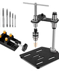 Badass Manual Tapping Machine With Swivel Bench Stand And Tight Grip Chuck For Smooth M3 To M10 Threading Garage Built Extra Heavy Duty Workshop Gear with tapping set and vice.