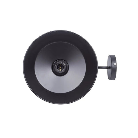 Front view of Black Gooseneck Wall Sconce Lighting Industrial Barn Style Vintage Farmhouse Wall Lamp With Metal Back Plate 110 To 240V