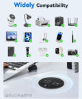 Slick Recessed Desk Power Grommet With 20W Usb C Fast Charging And Dual Usb Ports Flush Mount Strip With Compatibility Icons