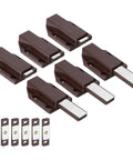 Six Pack Magnetic Push Latches For Cabinet Doors Push To Open Hidden Door Release Drawer Pull Brown Plastic Cabinet Hardware With Durable Spring Mechanism 2.99 By 1.81 Inches 76 By 46mm displayed