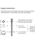 Diagram of gasket instructions from Six Pack Universal Toilet Seat Hinges Hardware Kit With Blind Hole Fixings for DIY install