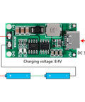 Plug And Play Duo Pack Of Solid Type C Bms Boards Offering 3s 4a Charge Rates With Integrated Step Up Boost Circuits For Stress Free Lithium Ion Mods And Quick Power Bank Swaps. Image of USB Type C BMS board with outlined connections.
