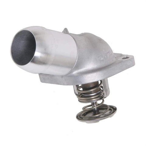 Plug And Play Coolant Thermostat Water Inlet Assembly with steel housing and spring for GM trucks, enhances performance and prevents leaks.