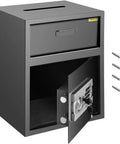 Depository Safe 1.7 Cubic Feet Carbon Steel With Electronic Code Lock, Deposit Slot, And Two Emergency Keys, Heavy Duty Security Safe