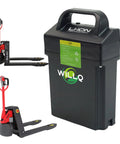 Electric Pallet Jack Battery 24V 20Ah LiFePO4 Lithium Battery For EPL1531 MT12 EPT12 EZ Forklift Truck Backup Part, black, compact design.