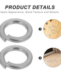 Heavy Duty Stainless Steel Split Lock Washers M6 and 300 Piece Top Shelf Rock Solid Spring Washer Set Industrial Grade Fastener Kit showing two metal split washers.