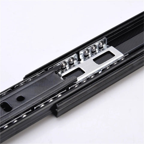 Close-up of Three-Section Drawer Slide Rail Kit for Cabinets Silent Glide 20 Inch Track System 2 Pieces Easy Install Full Extension