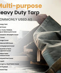 Heavy Duty 18 Oz Canvas Tarp Waterproof And UV Resistant With Rustproof Grommets For Industrial And Commercial Use Cut Size 6x8 Feet Finished Size 5 Feet 6 Inches By 7 Feet 6 Inches Olive Drab shown for various uses