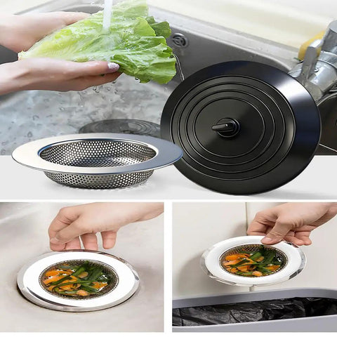 4 Pack Kitchen Sink Strainer Stopper Kit With Silicone Drain Plug Covers Universal 4.5 Inch Stainless Steel Drain Strainer Food Debris Catcher And Water Stopper For Kitchen Sink