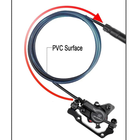 Front Hydraulic Disc Brake Kit For Mountain Bikes And Ebikes with 2 piston aluminum caliper and PVC surface housing.