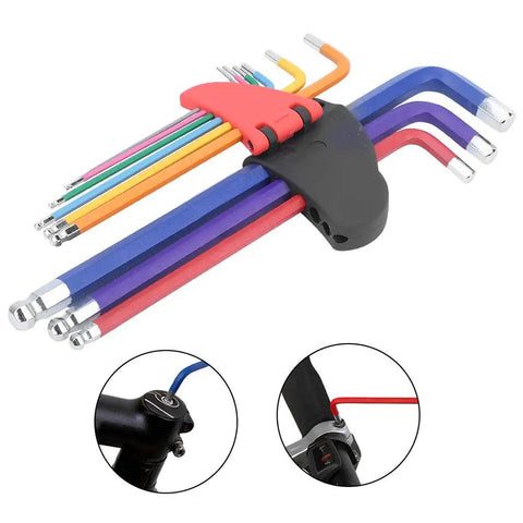 Grab This Slick Flat End Hex Wrench Set For Serious Appliance And Auto Repairs Featuring Tough CRV Steel With Grip Plastic Coating To Crush Tight Screws Without Slipping Or Stripping Those Stubborn Fasteners In A Jiffy. 10pc metric hex wrench set, CRV steel, plastic-coated grips, for bike and appliance repairs