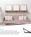 Heavy Duty Folding Wall Shelf Brackets Two Pack Black Iron Ultra Sturdy Support under shelf above sofa