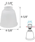 Transitional Style Bell Shaped Frosted Replacement Glass Shade With Easy Install For Ceiling And Vanity Lights Standard Fitter Size